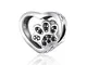 Charm a forma di zampa di gatto in argento Sterling 925 con ciondolo a forma di animale do...