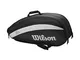 Wilson Fed Team, WR8005701001 Borsone per Racchette da Tennis, per 6 Racchette, Nero/Bianc...