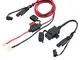 CAMWAY Caricabatterie per Moto Cavo di Ricarica Doppio USB,Adattatore SAE-USB,12V-24V per...