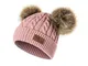 BESTOYARD Doppio Pompon per Bambini Beanie Cappello per Bambini Cute Baby Fox gomitolo di...