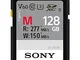 Sony Memoria SD-XC 128 GB Serie M, Lettura 277 MB/s, Scrittura 150 MB/s, Nero, SFG1M