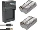 Newmowa® 2x Batteria EN-EL3 + Micro USB Caricabatterie per Nikon EN-EL3e e Nikon D50, D70,...