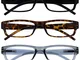 The Reading Glasses Company Nero Marrone Grigio Leggero Comodo Lettori Valore 3 Pacco Uomo...