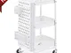 kingrack Carrello 3 Livelli,Carrello Portavivande in Metallo Organizzatore con Pannello Fo...