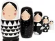 HEALLILY matrioska russa di legno animale nesting doll 5 strati di accatastamento bambole...