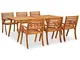 Tidyard Set 5/7 pz da Pranzo da Giardino per Esterno in Legno Massello di Acacia,Set Tavol...