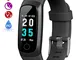 HETP Fitness Tracker, Orologio Fitness Braccialetto Pressione Sanguigna Cardiofrequenzimet...