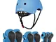 Jim's Stores Bambini Set di protettivi Sportivi, 7PCS Ginocchiere Gomiti Polso Casco Set P...