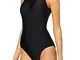 Speedo Hydrasuit, Costume da Bagno Donna, Nero (Black), 30 (IT 40)