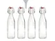 Viva Haushaltswaren - 4 Piccole Bottiglie in Vetro con Chiusura 250 ml (Forma Squadrata) d...