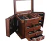 Ztong Vintage Extra Large Brown Houten Doos Van de Juwelengift Voor Dames Meisjes Sieraden...