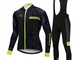 JOGVELO Maglia Ciclismo, Abbigliamento Ciclismo Set Bpdy Tuta Inverno Termico Vello MTB Ge...