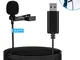 LamrTek, microfono lavalier USB, compatibile con laptop, desktop, PC e Mac, microfono omni...