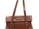 The Bridge Shopper con Patta Pelle Borsa a spalla due manici donna made in Italy 34x22x13...