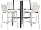 vidaXL Set da Bar 5 pz Moderno Elegante Tavolo e Sgabelli Alti Imbottiti con Poggiapiedi A...