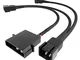 KabelDirekt – 20-20-20cm Cavo Molex 12V su 3X Cavi distribuzione Ventola a 3 Pin (per Il C...