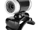 Samfox Fotocamera, USB Web Megapixel HD Web Webcam Videocamera A 360 Gradi con Microfono(N...