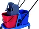 Carrello per le pulizie con doppio secchio da 25 litri e strizzatore Carrello per le puliz...