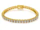jiamiaoi Bracciale in oro 18 carati per donna Elegante bracciale in argento sterling con 5...