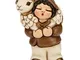 THUN® - Pastore con Pecora - Versione Bianca - Statuine Presepe Classico - Ceramica - I Cl...