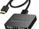 Yiany - Splitter HDMI 1 in 2 Out, 4K 3D 1080P HDMI 2.0 Splitter per doppio monitor, suppor...