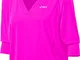 ASICS - Maglia da tennis da donna 3/4, Donna, Rosa sportivo., Small