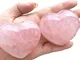 KDHJY Naturale 1Pc a Forma di Cuore Natural Rose di Cristallo del Cuore di Pietra Quarzo R...