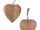 Marzoon 2 ciondoli in legno a forma di cuore, 10 x 9,5 cm, con cuori in legno massiccio da...