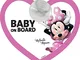 Disney Minnie Bimbo a bordo, segnale di sicurezza auto baby on board grafiche Mouse Topoli...