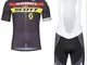 WOLFIRE WF Abbigliamento Ciclismo da Uomo. Culotte e Maillot. con Gel Pad 5D. per MTB, Spi...