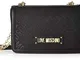 Love Moschino Borsa Jacquard E Grain Pu, Tracolla Donna, Nero (Nero), 19x6x28 cm (W x H x...