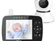 GHB Baby monitor wireless per bambini, monitor intelligente con LCD da 3,5 pollici