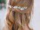 Simsly - Fermagli per capelli a forma di fiore da sposa in argento, accessori per capelli...
