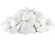 Virsus Ciottoli in marmo bianco carrara, sacca da 25kg, sassi con angoli arrotondati per d...