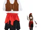 YHomU Costume da pirata spietata per adulti, costume da pirata da donna per cosplay, con c...