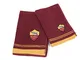 AS Roma - Set Asciugamano + Ospite in Spugna, 100% Cotone, Giallo-Rosso, Unisex