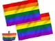 JZZJ , 2 Bandiere Color Arcobaleno del Gay Pride, Ideale per Festival, 150 x 90 cm