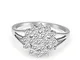 Anelli da donna in oro bianco 9 K con diamante naturale da 3/4 carati GH-I2 di qualità, an...
