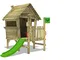 FATMOOSE Casette per bambini VanillaVilla giochi in legno da giardino con veranda e scivol...