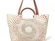 Desigual Bols_legacy Holbox - Borsa con manico, Bianco (Bianco), 17x30.5x37 cm (B x H x T)