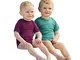 Engel - Body a maniche corte per bambini, 70% lana biologica (kbT) e 30% seta Martin Pesca...