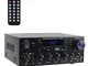 Amplificatore 600W+600W HiFi Audio Stereo BT Radio Portatile per Auto o Casa, con Telecoma...
