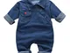 greatmtx Pagliaccetto per bambini, Tuta da Neonato per Jeans tuta in Denim a Maniche Lungh...