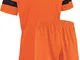 HS S17, Kit Calcio Unisex – Adulto, Arancio/Nero, M