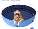 Dog Pool Ø160cm Piscina per Cani, Cani Animali Portatile Pieghevole 160x30cm Blu Rigida, P...