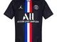 Nike PSG BRT Stad JSY SS 4R, Maglietta da Calcio Uomo, Black/White, M