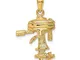 14ct Oro 3-d Boat Engine:mobile Elica Charm