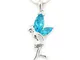 Delicato color acquamarina 'Fairy'- Collana con ciondolo, zirconia cubica, placcato al rod...