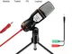AOBETAK Microfono per PC e Smartphone con Supporto, Professionale 3.5mm Jack Microfono a C...