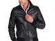 D'Arienzo Bomber in Pelle Nera Uomo Giubbotto Giubbino Vera Pelle Made in Italy 107 Nero/4...